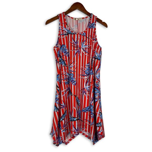 Aryeh Other - Anthropologie Aryeh Dress Racerback Spandex Swim Summer Floral Stripes